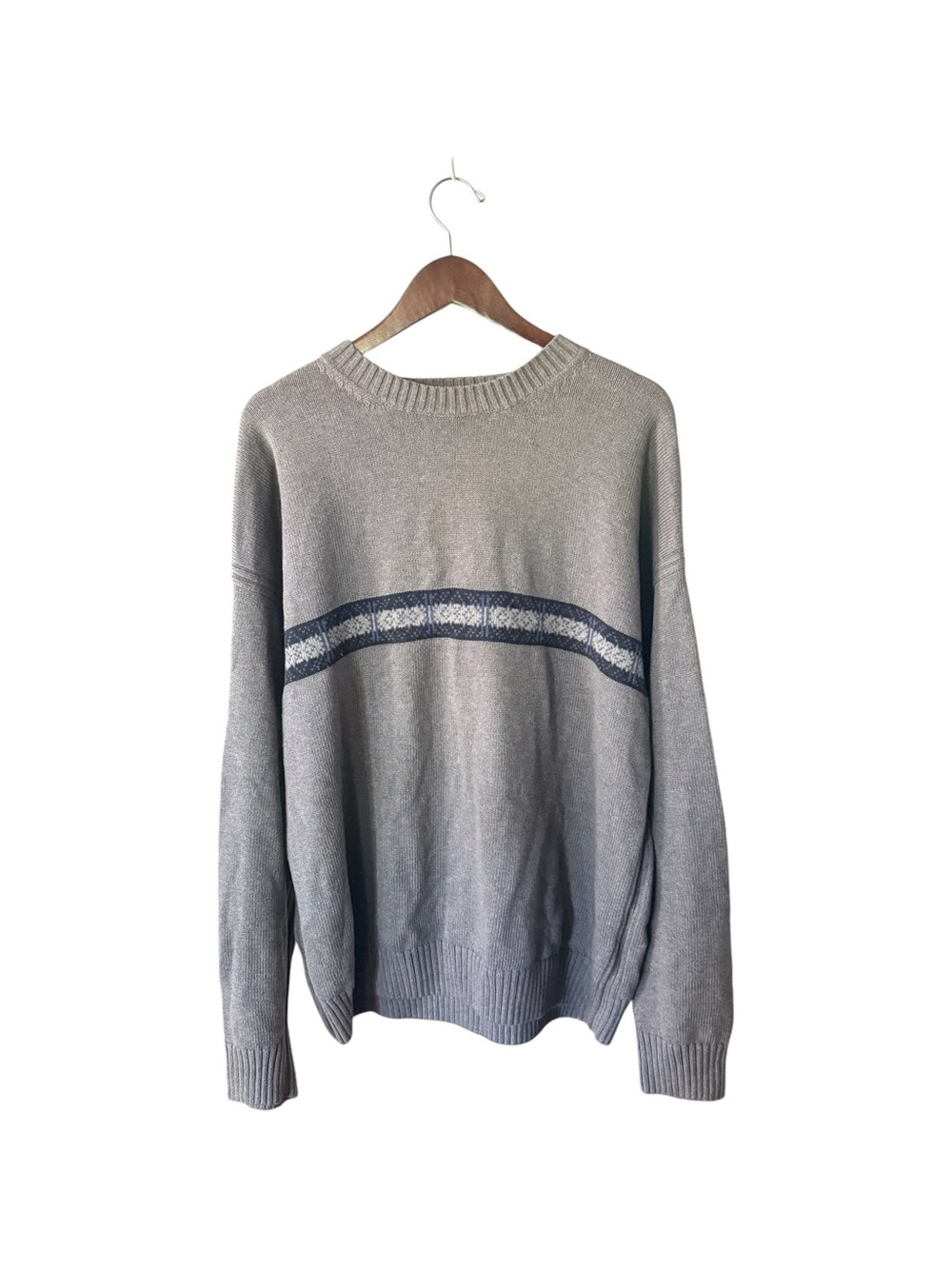 Vintage 90’s Nautica Cotton Wool Sweater Men’s XL Gray Navy